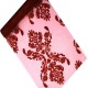 Caminho de mesa em organza vermelha decorada 