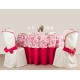 Round tablecloth with flowerdecoration  180