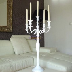 White chandelier 75cm with 5 arms