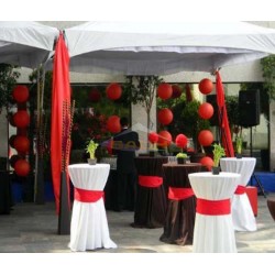 Mantel unicolor redondo para mesa alta