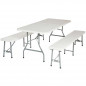 Folding table and 2 benches Folding table and 2 benches