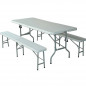 Folding table and 2 benches Folding table and 2 benches