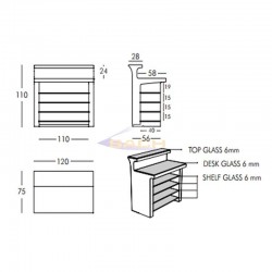 Estanterías de vidrio para Breakline bar