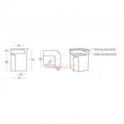 Balcão de vidro para barra Breakbar