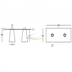 Mesa grande rectangular con luz, Double Peak