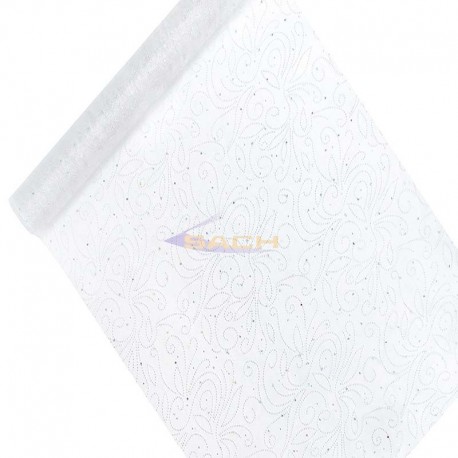 Organza table runner with silver decoration Organza table runner with silver decoration