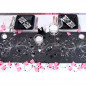Camino de mesa de organza negra con decoración