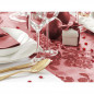 Red decorated organza table runner
