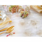 Camino de mesa de organza con decoración dorada brillante Camino de mesa de organza con decoración dorada brillante