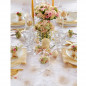 Camino de mesa de organza con decoración dorada brillante Camino de mesa de organza con decoración dorada brillante