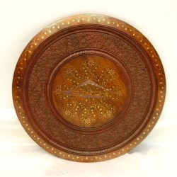 Mesa redonda plegable de madera