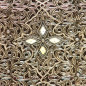 Mesa árabe hexagonal de madeira e alpaca Mesa árabe hexagonal de madeira e alpaca