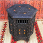 Mesa árabe hexagonal de madera cedro