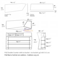 Bar Faz with integrated ice bucket