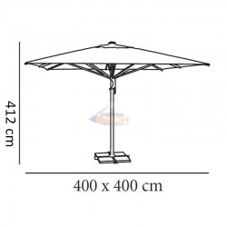 Parasol cuadrado profesional  4x4m