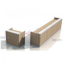 Barra de madera desmontable