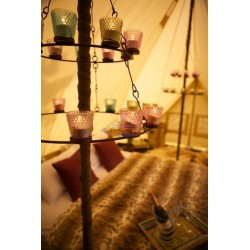 Round double candle chandelier