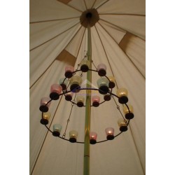 Round double candle chandelier