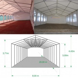 Tenda XXL 8x20 m, retardante de chamas