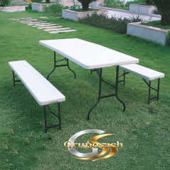 Folding Table and Bench Set for Garden and Catering