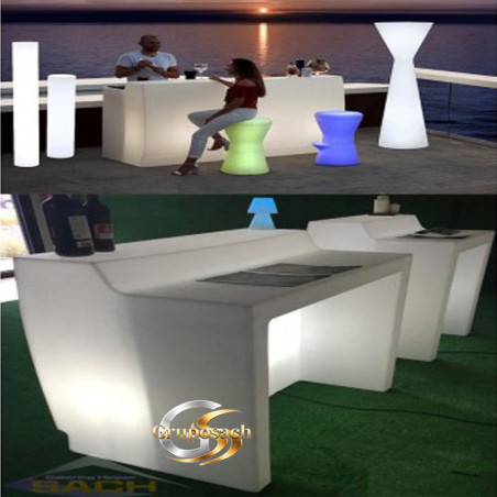 Barra de Bar Iluminada Sicilia 120cm y 75cm | GrupoSach